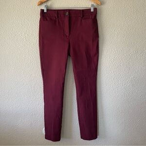LOFT Skinny Work Slacks Pants Women’s 4 (30x27) Burgundy Office Stretch Pockets